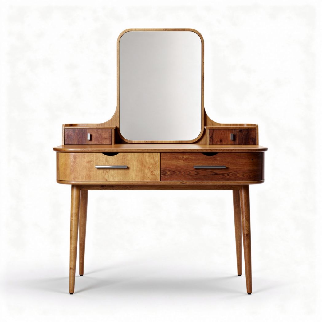 Coiffeuse en bois avec miroir et rangements dimensions 100 x 40 x 75cm