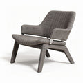 Fauteuil en textile gris avec structure en bois dimensions 70 x 70 x 85cm