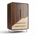 Armoire en bois mélaminé brun et clair avec tiroirs dimensions 120 x 70 x 180cm