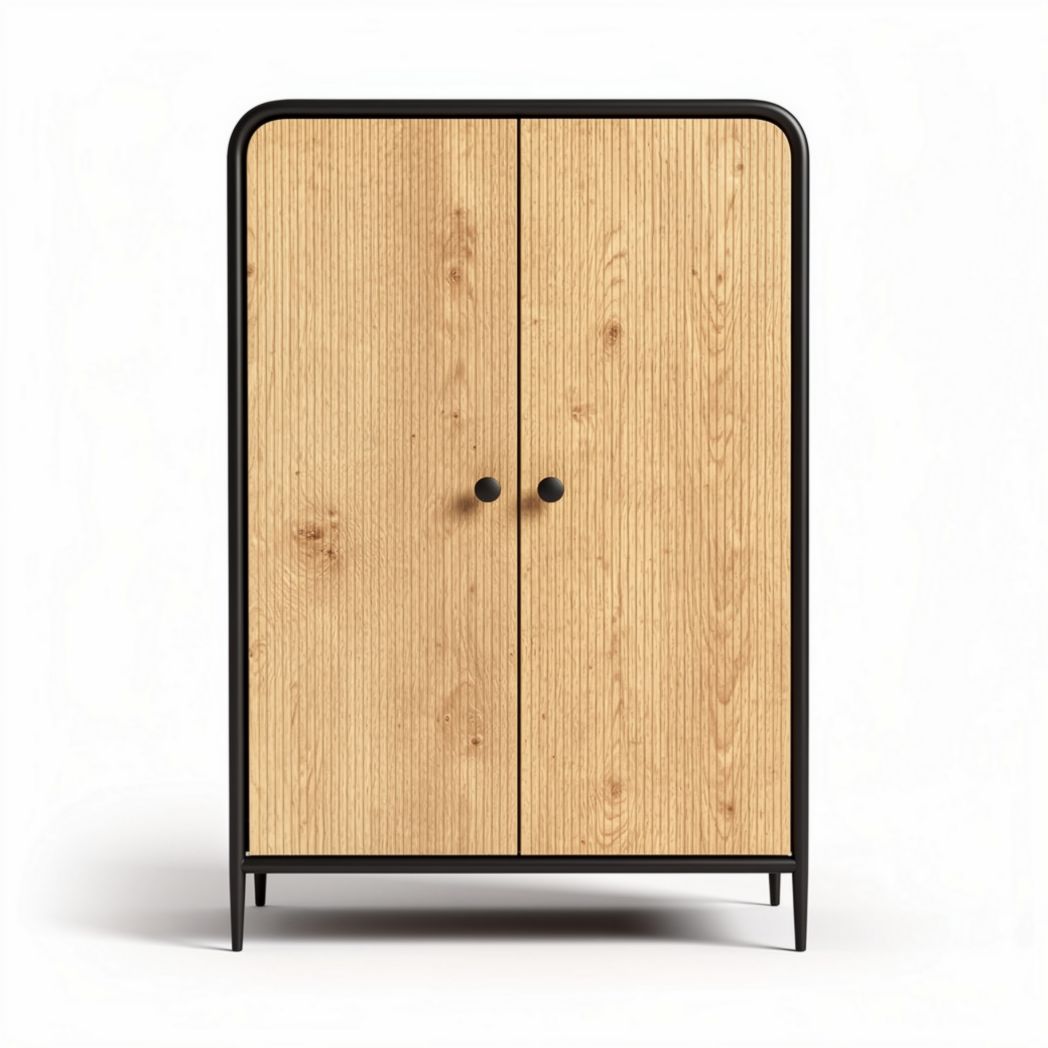 Armoire en bois de chêne avec finition texturée dimensions 80 x 40 x 120cm